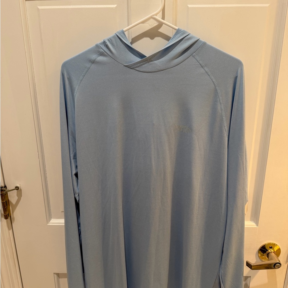 AFTCO SAMURAI SUN PROTECTION SHIRT - AIRY BLUE HEATHER COLOR